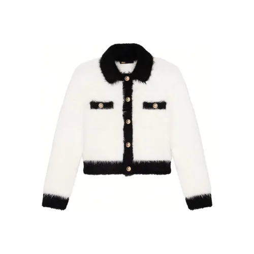 Maje Черный/Белый Женские Бархатные Куртки