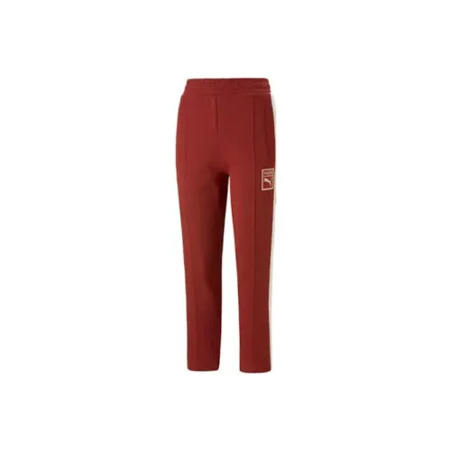 PUMA Женские Вязаные Тренировочные Брюки Красного цвета