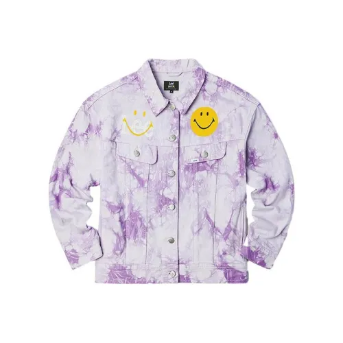 Lee совместный модель x Smiley Деним Куртка Женская Фиолетово-Розовая