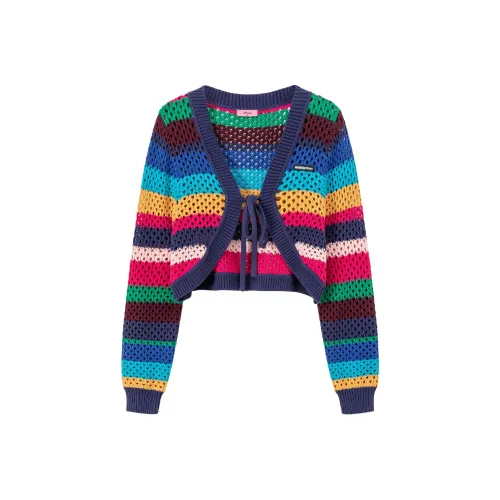 CHUU Радужные Полосы Женское Короткое Пальто