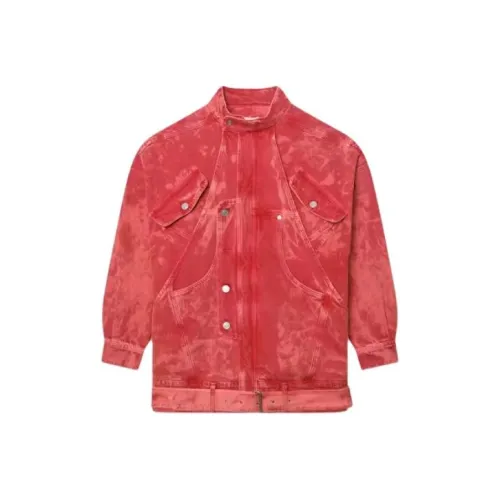 Рамка Красный Женские Джинсовые Куртки