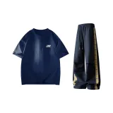 Темно-синий с коротким рукавом + темно-синие штаны