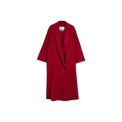 MaxMara SS23 Китайский Новый Год SS23 Бархат Feel Пальто Женские Красный