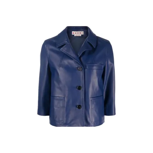 MARNI Синие Женские Кожаные Куртки
