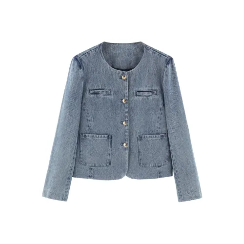 PEACEBIRD Джинсовый синий Женское короткое пальто