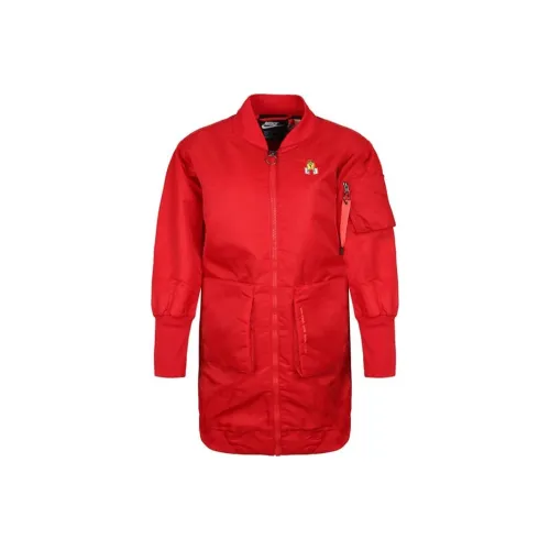 Nike Пуховик Зимний Женский Красный