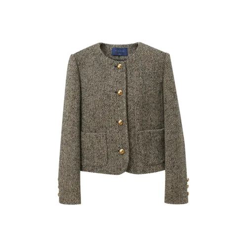 3COLOUR Пальто Женское Черное Rice Геометрический