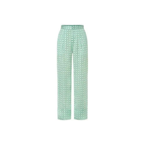 MO&CO Зеленая и белая клетка Женские повседневные брюки