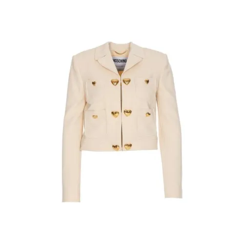 MOSCHINO Экрю Женское короткое пальто