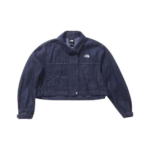 The North Face Темно-синие Женские джинсовые куртки