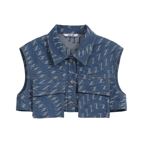 ZINGME Джинсовый синий Женские жилеты