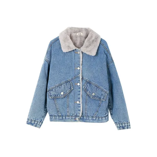 Han Chao Attacked People Denim Jacket Women's Washed Blue