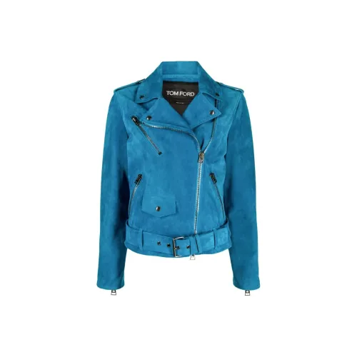 TOM FORD Кожа Куртка Женская Железо Синий