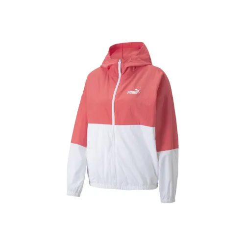 PUMA Colourblock С капюшоном WINDBREAKER Тренчкот Женские Розовый