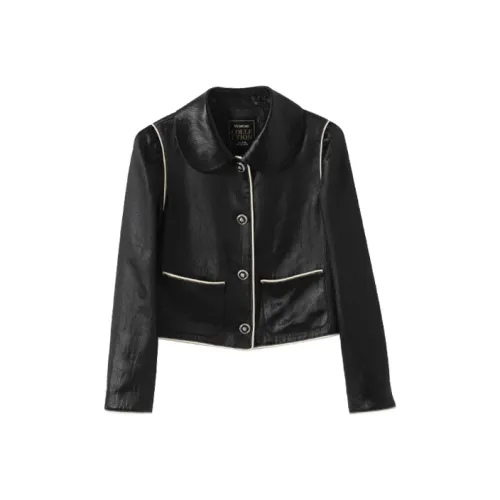 YUMOMO STAR Обсидиановый черный Женское короткое пальто