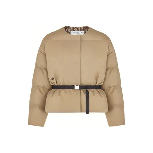 DIOR Хлопковый пуховик женский бежевый