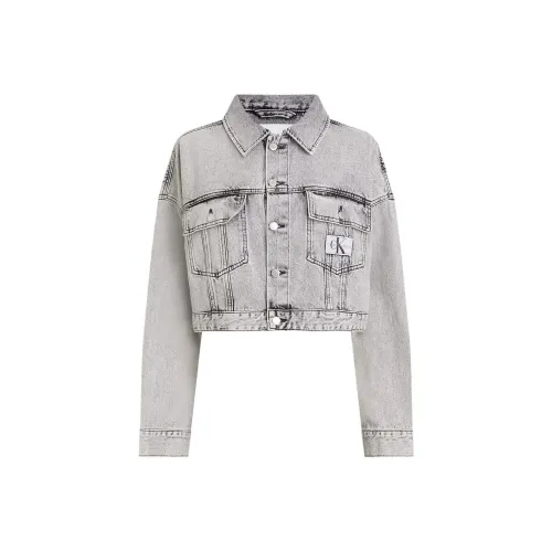 CALVIN KLEIN Denim Куртка Женская Джинсовая Серого цвета