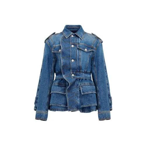 Alexander McQueen FW23 Denim Jacket Women's Stretch Александр Маккуин FW23 Деним Куртка Женская Эластичная