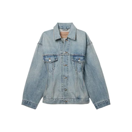 Balenciaga Denim Jacket Regular Fit Women's Light Blue