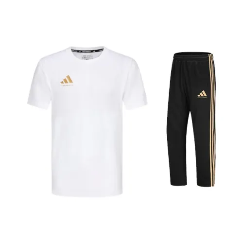Adidas Taekwondo Повседневная Спортивная Одежда Унисекс Комплект Белый+Черный Золото