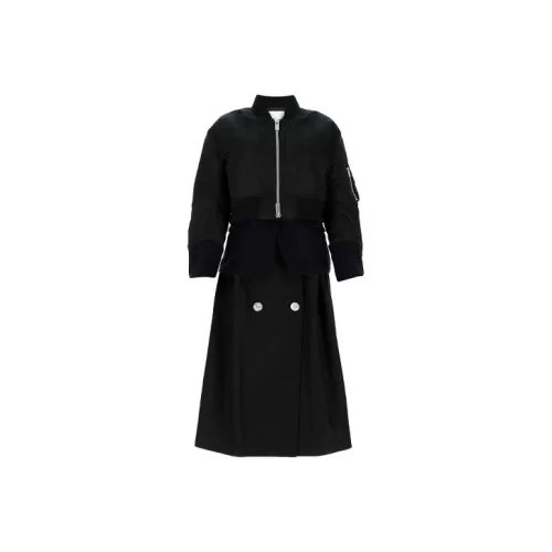 sacai Черный Женский Тренч