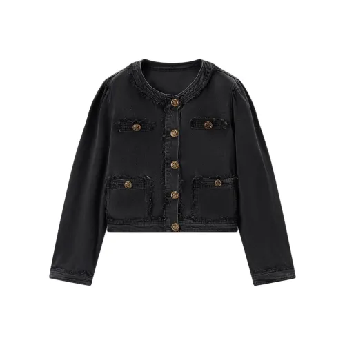 EICHITOO Denim Jacket Women's Dark Gray