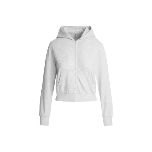 SKIMS SS25 Cotton Jersey ZIP UP Hoodie Women's Light Melange GREY Light Photinia Grey SKIMS SS25 Хлопок Джерси ZIP UP Толстовка Женская Светлый Меланж GREY Светлый Фотиния Серый