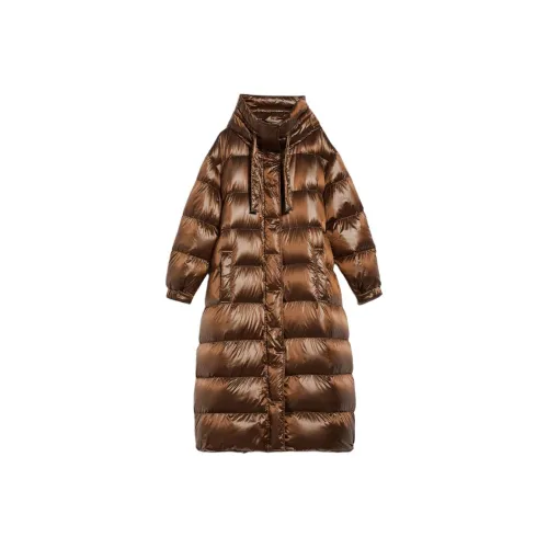 MaxMara Spacepar Коллекция Водонепроницаемый Нейлон PARKA Куртки Пальто Женские Золотой