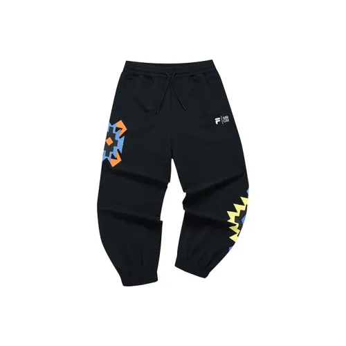 FILA FUSION Marcelo Burlon Collaboration Collection Повседневные брюки Женские Глубокий черный