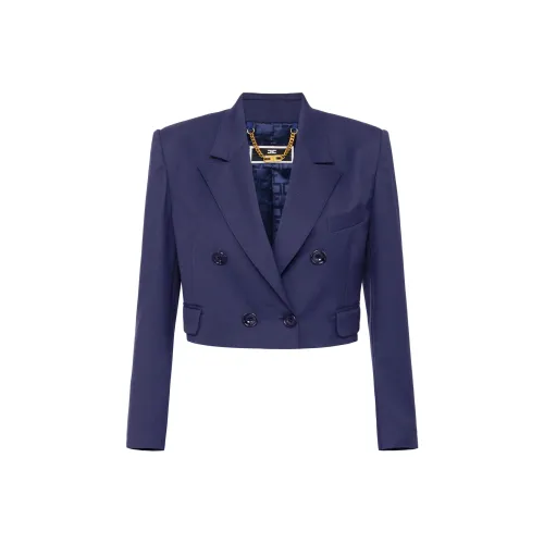 Elisabetta Franchi SS24 Бизнес Костюм Пальто Женское Морской Синий