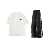 Белая рубашка с короткими рукавами + черные штаны