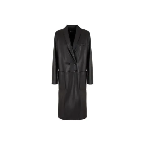 EMPORIO ARMANI Кожа Куртка Женская Черная