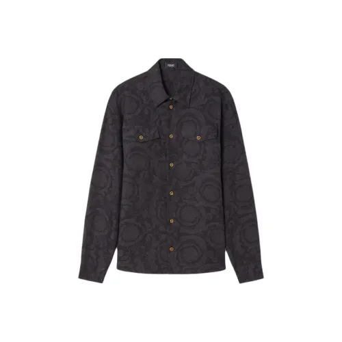 VERSACE Barocco Рубашка Мужская Черная