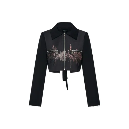 CROYEZ Cropped Coat Women's Black CROYEZ Укороченное пальто женское черное