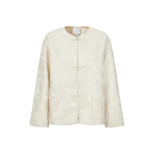 JZ. ANNAKRO x FEIYISONGJINQIANXIAOPING LIANMINGKUAN Укороченное пальто женское бежевый