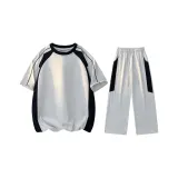 Light Photinia Gray (Светлый Фотиния Серый Топ + Светлый Фотиния Серый Штаны)