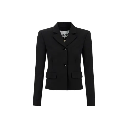 GANNI Бизнес-костюм пальто женское черное