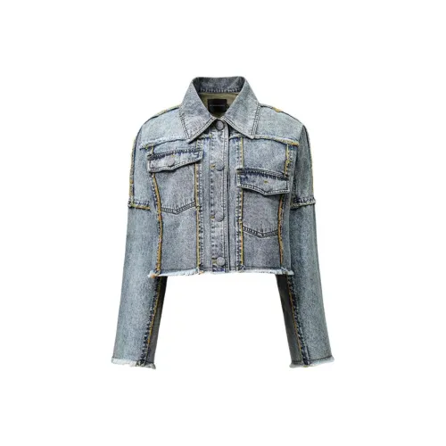MINNANHUI Джинсовая куртка женская светло-синяя