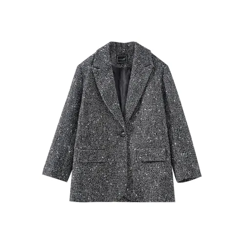 OUNIXUE Бизнес-костюм женский цветочный черный