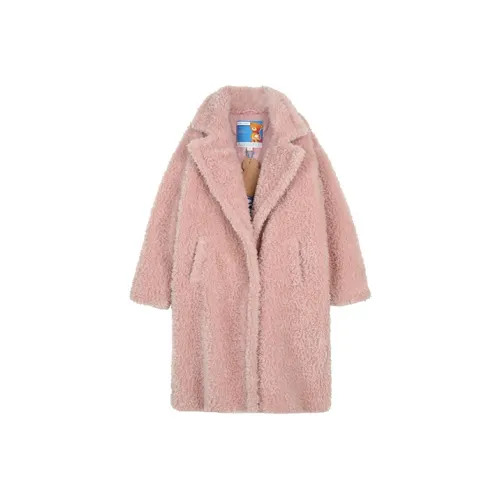 LALABOBO Животный узор Отложной воротник Свободный крой MID Длина Пуховая куртка Женская