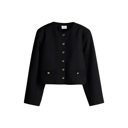 H&M Черное женское короткое пальто