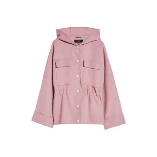 WEEKEND MaxMara Rango Collection С капюшоном Шерсть Парка Пальто Женское Розовый