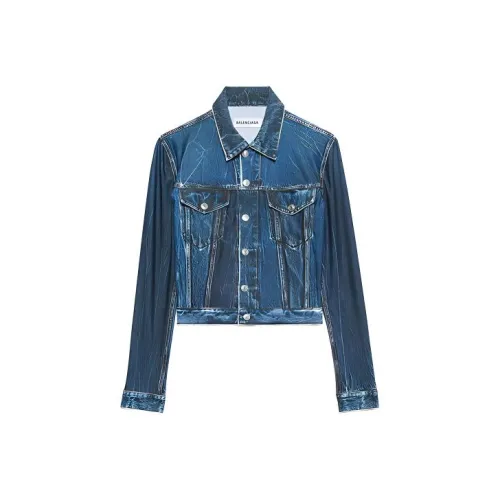BALENCIAGA Темно-синие Женские джинсовые куртки