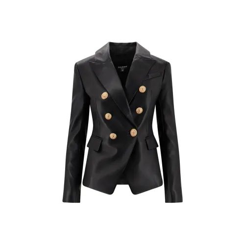 BALMAIN Черные Женские Кожаные Куртки