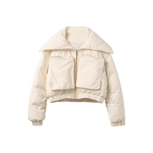 YITOUAGUA Хаки Женские пуховики