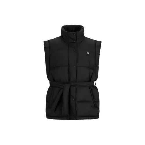 Hugo Boss Водоотталкивающий Обычный крой Утепленный жилет с ременем Жилет Женские Черный