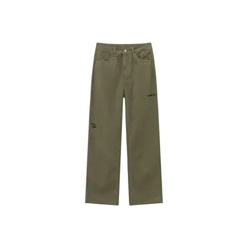 CHUU Повседневные брюки женские армейский зеленый