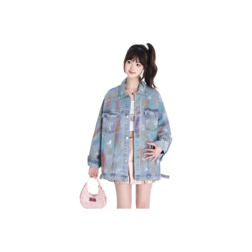 Spicy Gals Denim Jacket Women's Blue