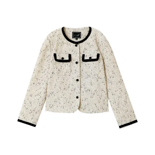 OUNIXUE Cropped Coat Women's Apricot OUNIXUE Укороченное пальто женское абрикосовое