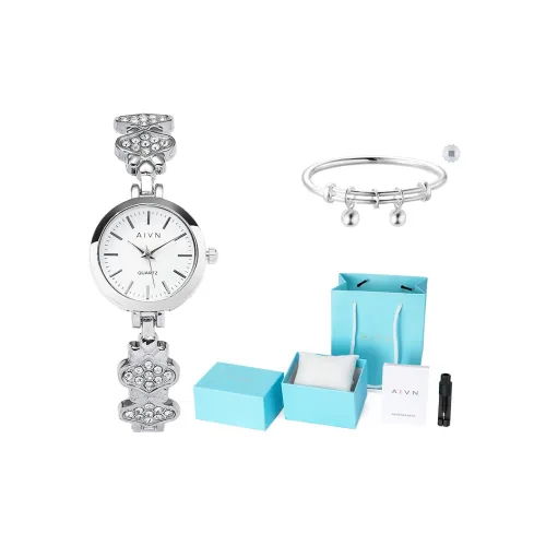 AIVN Rhinestone Embellished Кварцевый механизм Сплав Ремешок Часы Женские часы Белый циферблат